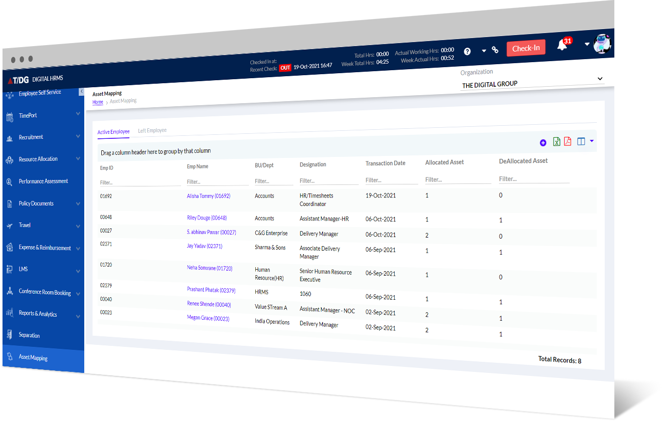 HRMS Asset Mapping