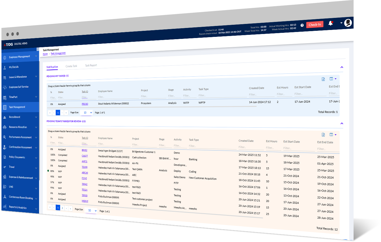 HRMS Task Management